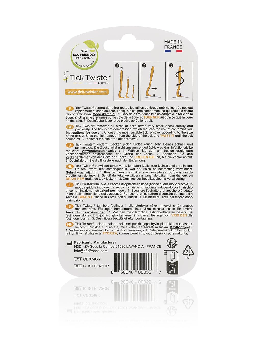 Kit Rimozione Zecche Amiosis - Set Di 3 Pinze Per Animali E Umani, Naturale E Sicuro