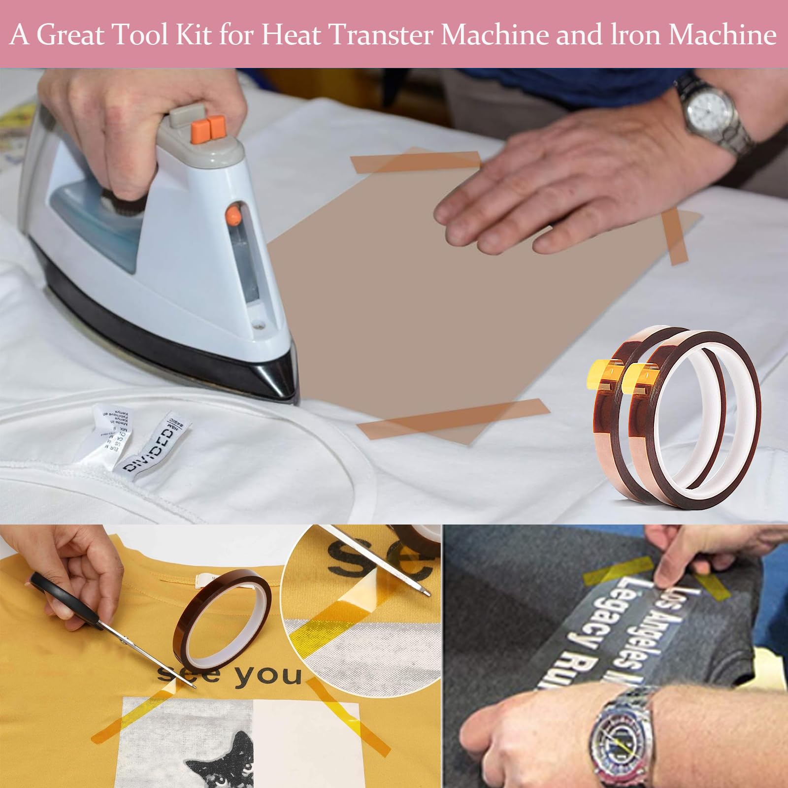 Kit di 16 tappetini termopressati in 4 diverse dimensioni, riutilizzabili, con scollo rotondo e scollo a V, righello guida per serigrafia e termopressatura