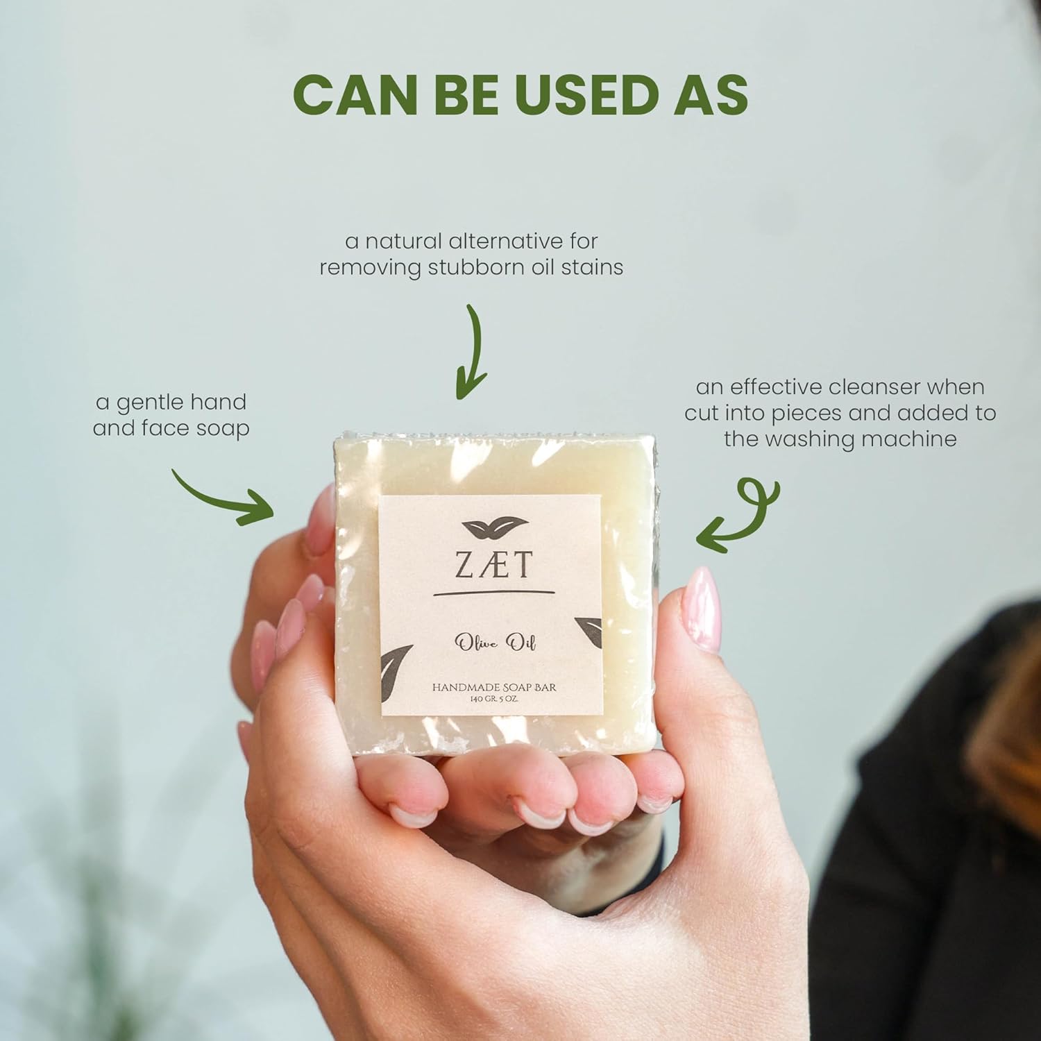 Olive Oil Handmade Soap Bar for Face and Body – Unscented, 5 oz (Pack of 8) – Natural Alternative for Removing Stubborn Stains – For All Skin Types – Made with Caustic Soda, Palm & Olive Oil