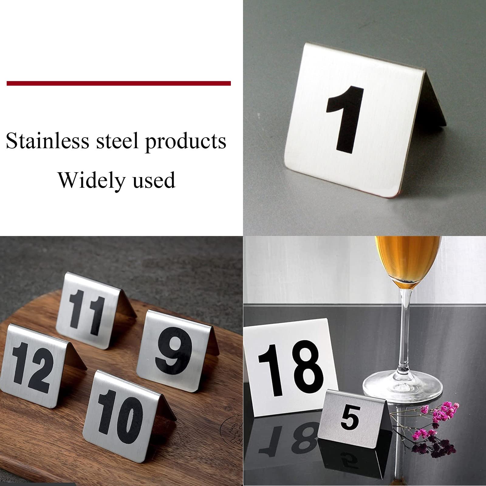 WORDFUN Carteles Reservado Metálicos Placa De Número De Mesa De Restaurante Números 1-50 1-100 Pizarra De Signos para Decoración De Restaurante, Panadería, Cafeterías, Suministros