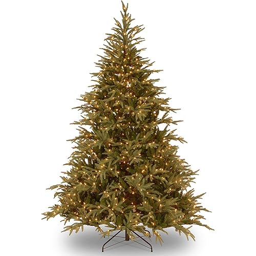 National Tree Company Pre-Lit 'Feel Real' Artificial Full Christmas Tree, Green, Frasier Grande, Dual Color LED Lights, Includes Stand, 6 Feet