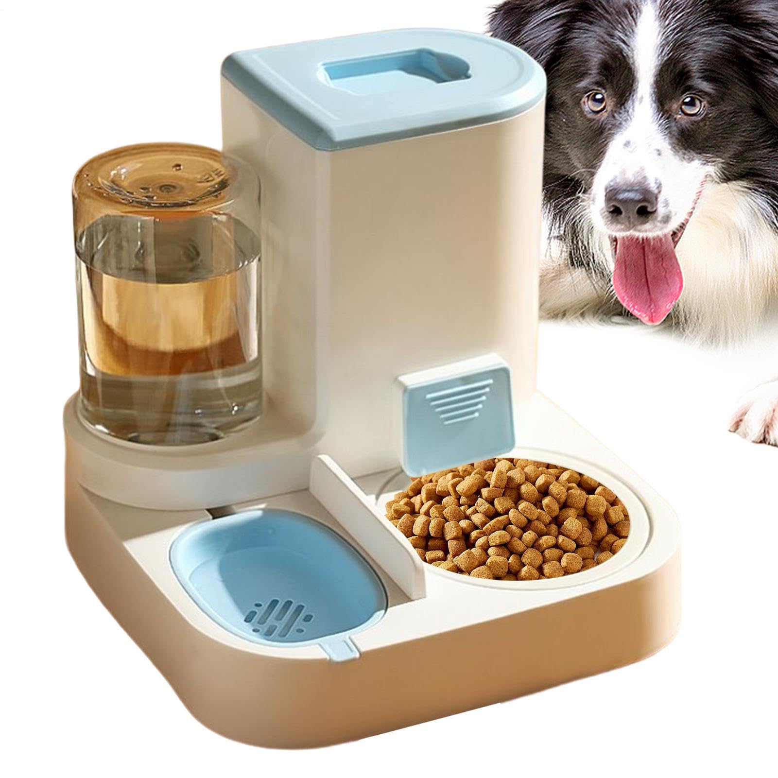 Comedero automático 2 en 1 para mascotas - Juego de comedero para gatos y agua, comedero automático para gatos, bebedero autodispensador para mascotas para perros pequeños y medianos y gatos