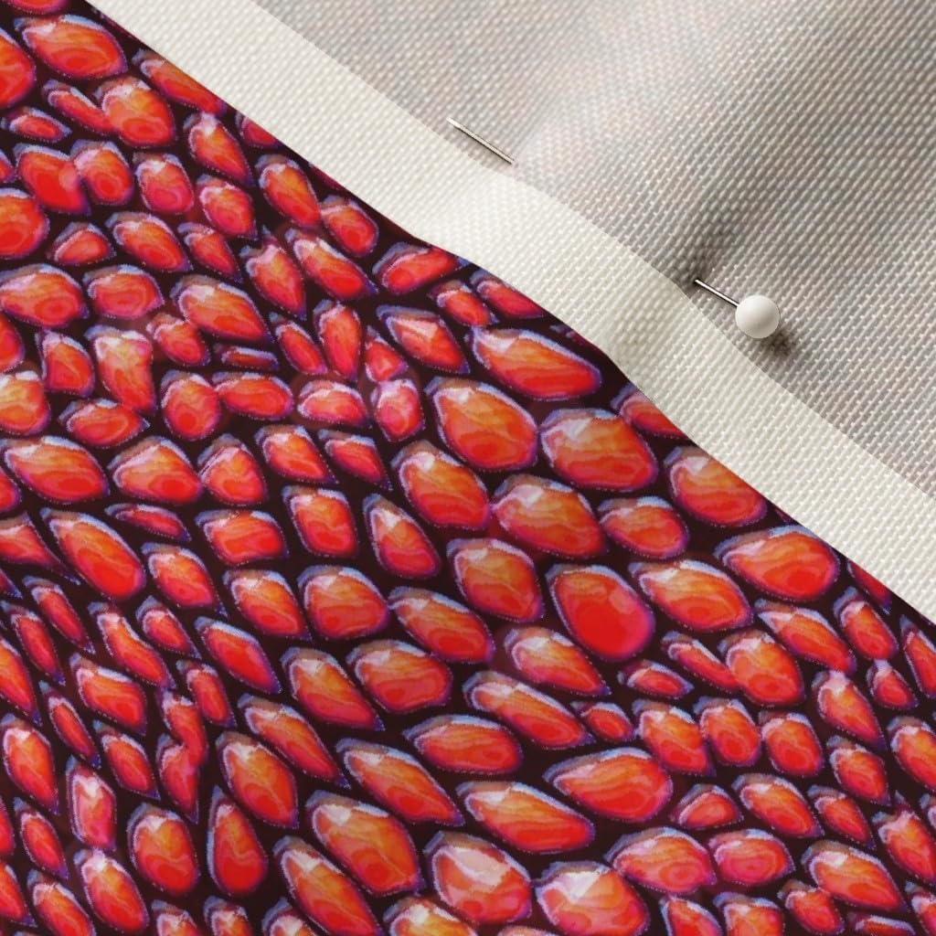 Spoonflower Fabric - Fantasy Red Dragon Scales Scale Costume Printed on Upholstery Velvet Fabric Fat Quarter - Upholstery Home Decor Bottomweight Apparel