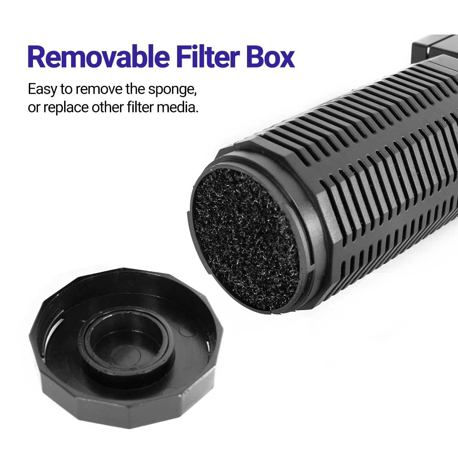 Yaubay Filtre interne d'aquarium 18 W pour aquariums de 280 à 300 litres, filtre biochimique pour aquarium avec système d'aération, filtres submersibles silencieux, 264 GPH