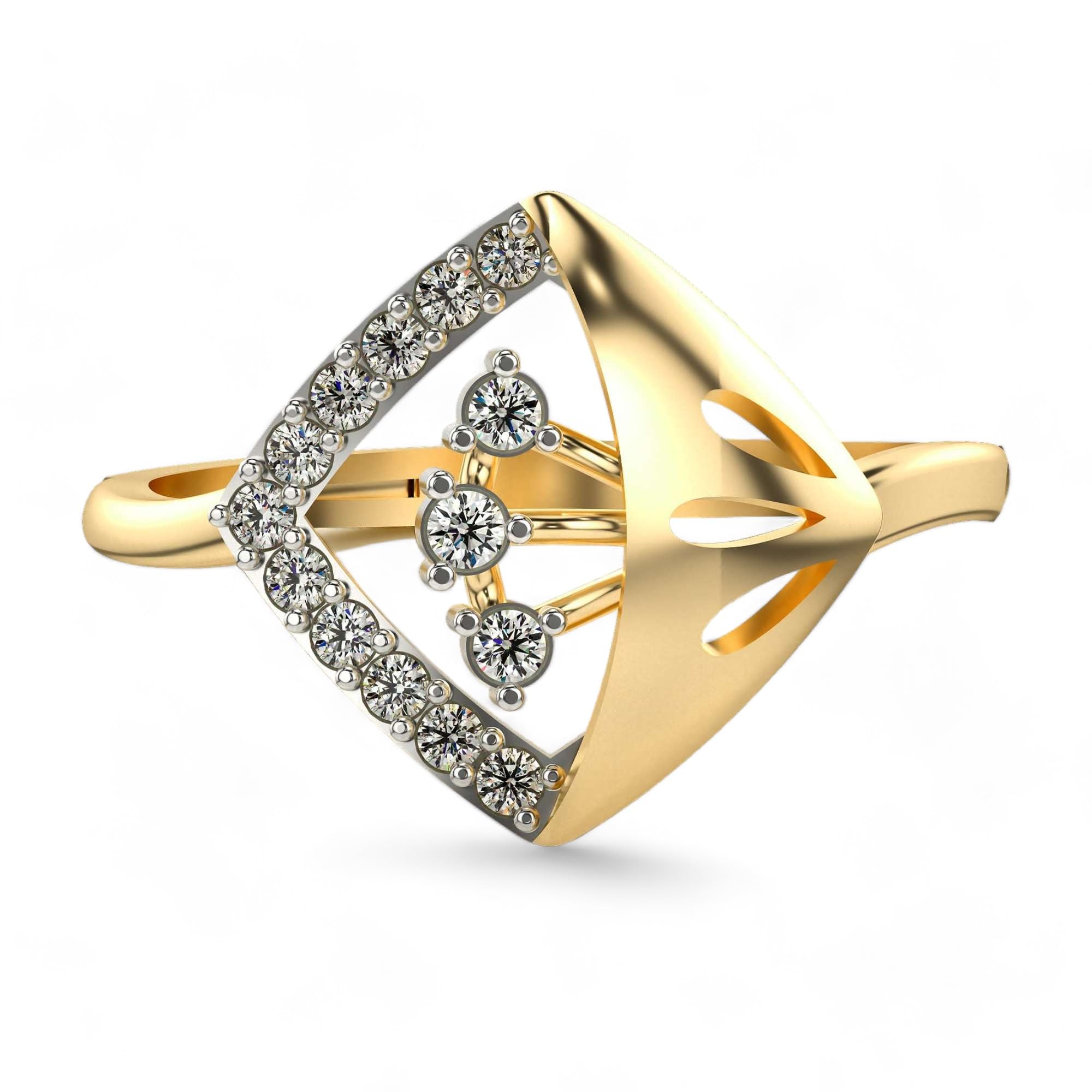 VALANOVAHallmarked 14K Gold & Certified Lab Grown Diamond 0.18cts | Ring For Women's/Girls | Stylish & Elegant | VGR0095A
