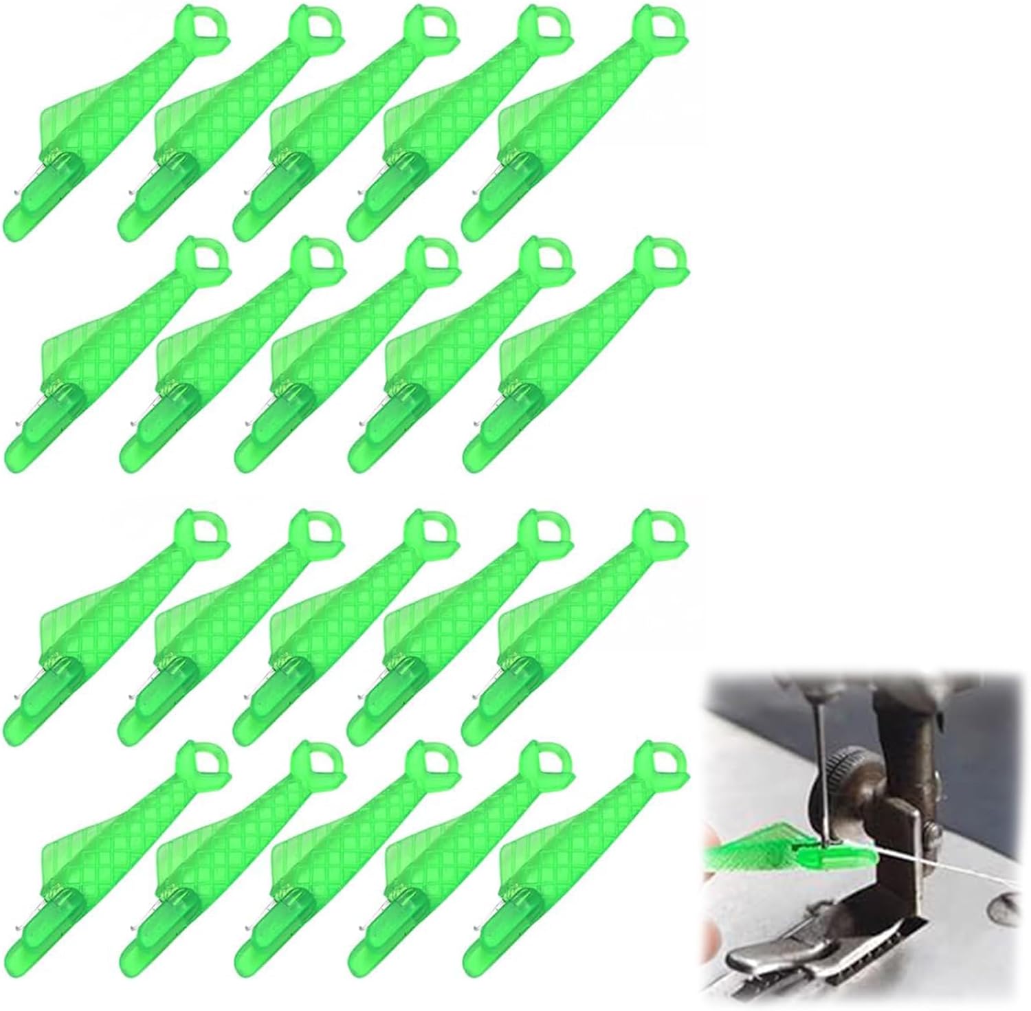 20Pcs Fish Mouth Sewing Machine Needle Threader, Needle Threader
