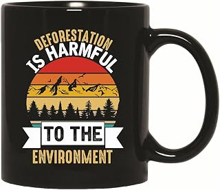 Environmental Protection Gifts to Raise Awareness on Deforestation for Nature Lovers 11oz 15oz Black Coffee Mug