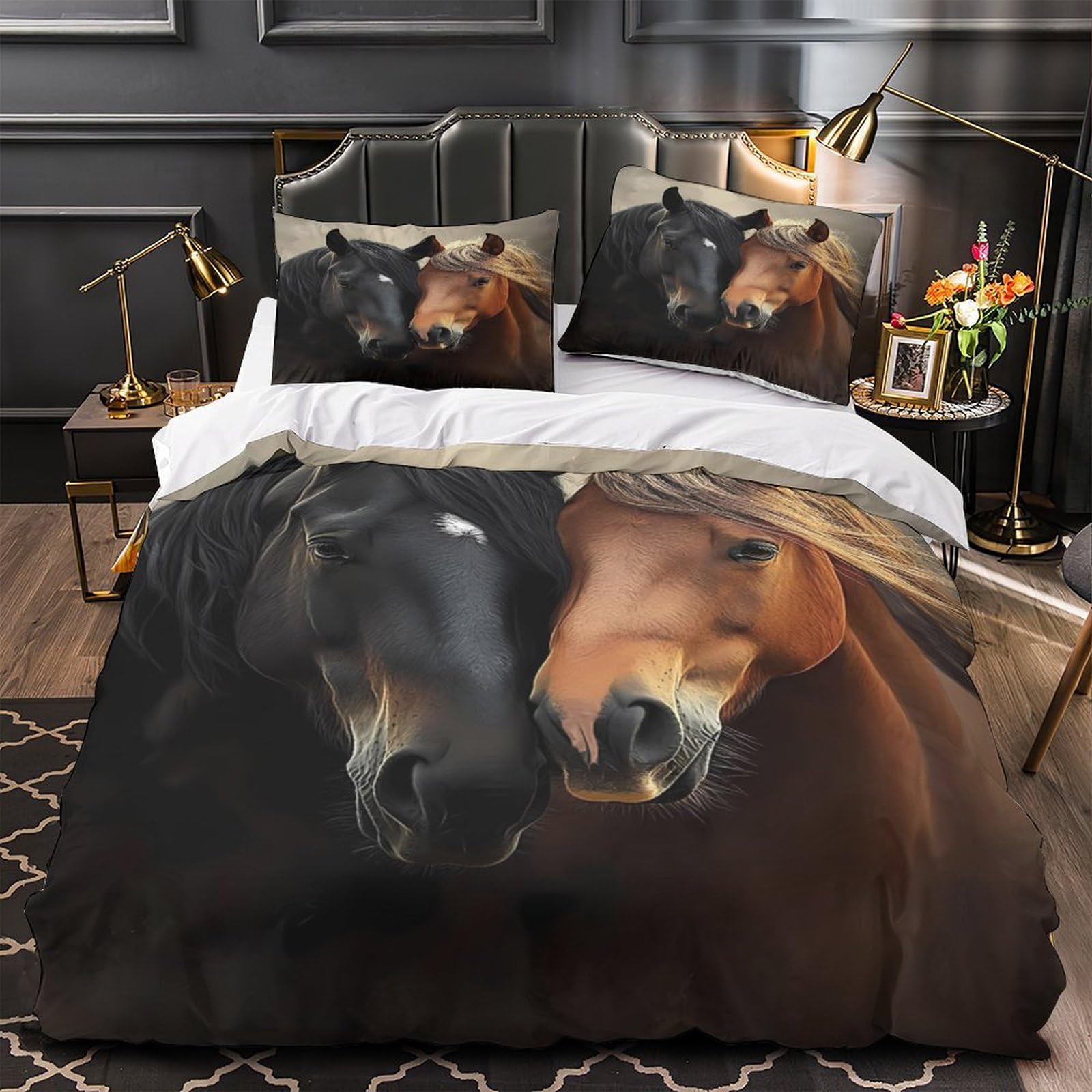 Parure de lit cheval 135x200cm, le cadeau idéal pour garçon passionné