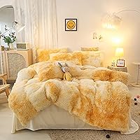 Vista 14 de Juego de funda de edredón de piel sintética ultra suave, color beige, tamaño matrimonial, juego de ropa de cama de 3 piezas