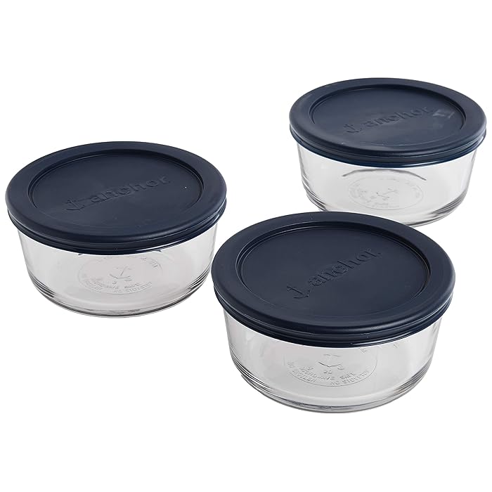 Buy Anchor Hocking Round Glass Food Storage Containers with Blue