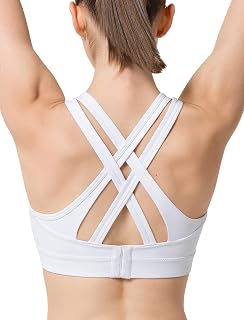 Yvette Women High Impact Sports Bras Criss Cross Back Sexy Running Bra for Plus Size