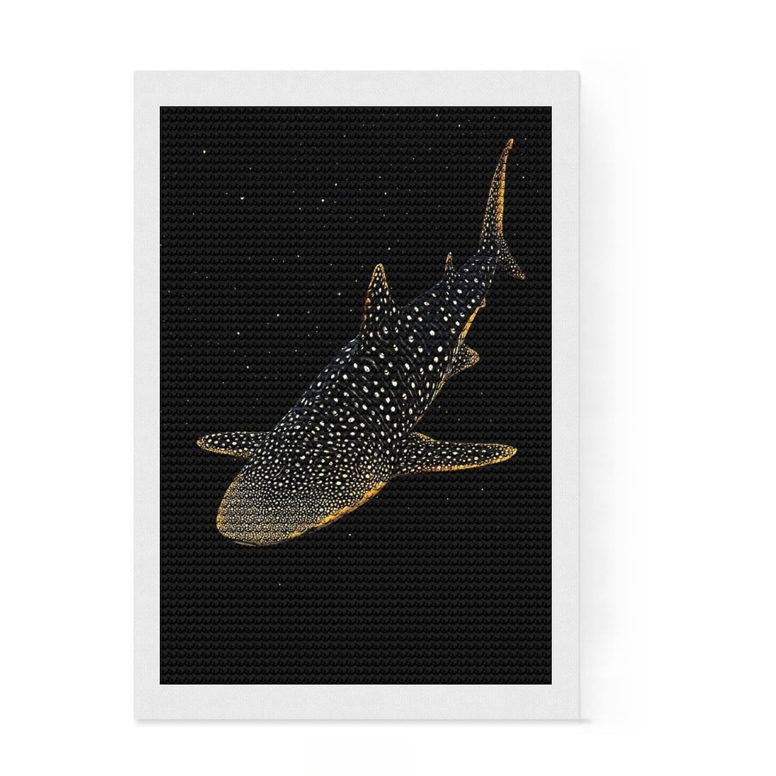 Junmoney Whale Shark in The Deep Diamond Painting Set 8"x12", for Craft Lovers, Farmhouse Decor, Pleasing Wall Art Project, Christmas Gift