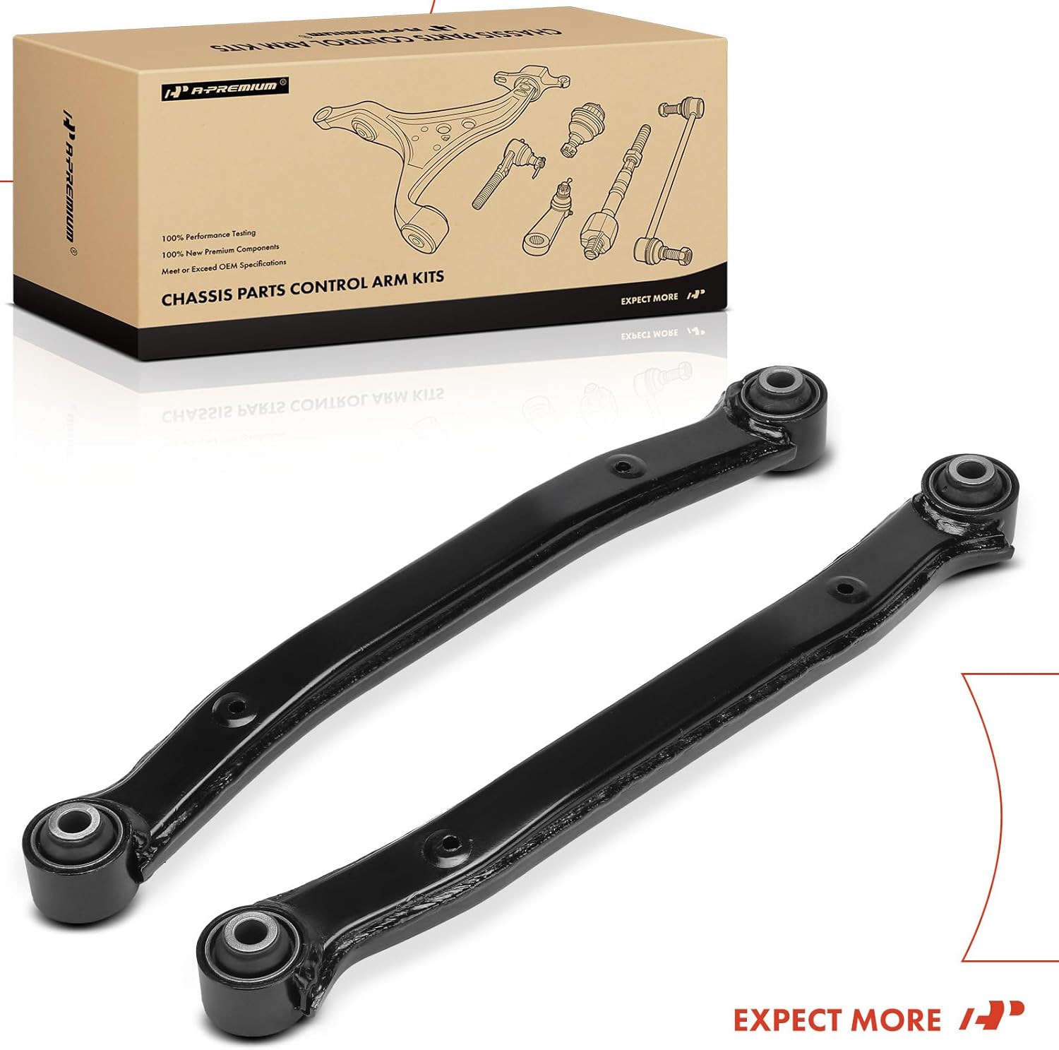 A-Premium 2 x Rear Upper Control Arm, with Bushing, Compatible with Hyundai Elantra 2007-2012 & Kia Magentis 2006-2010, Optima 2006-2010