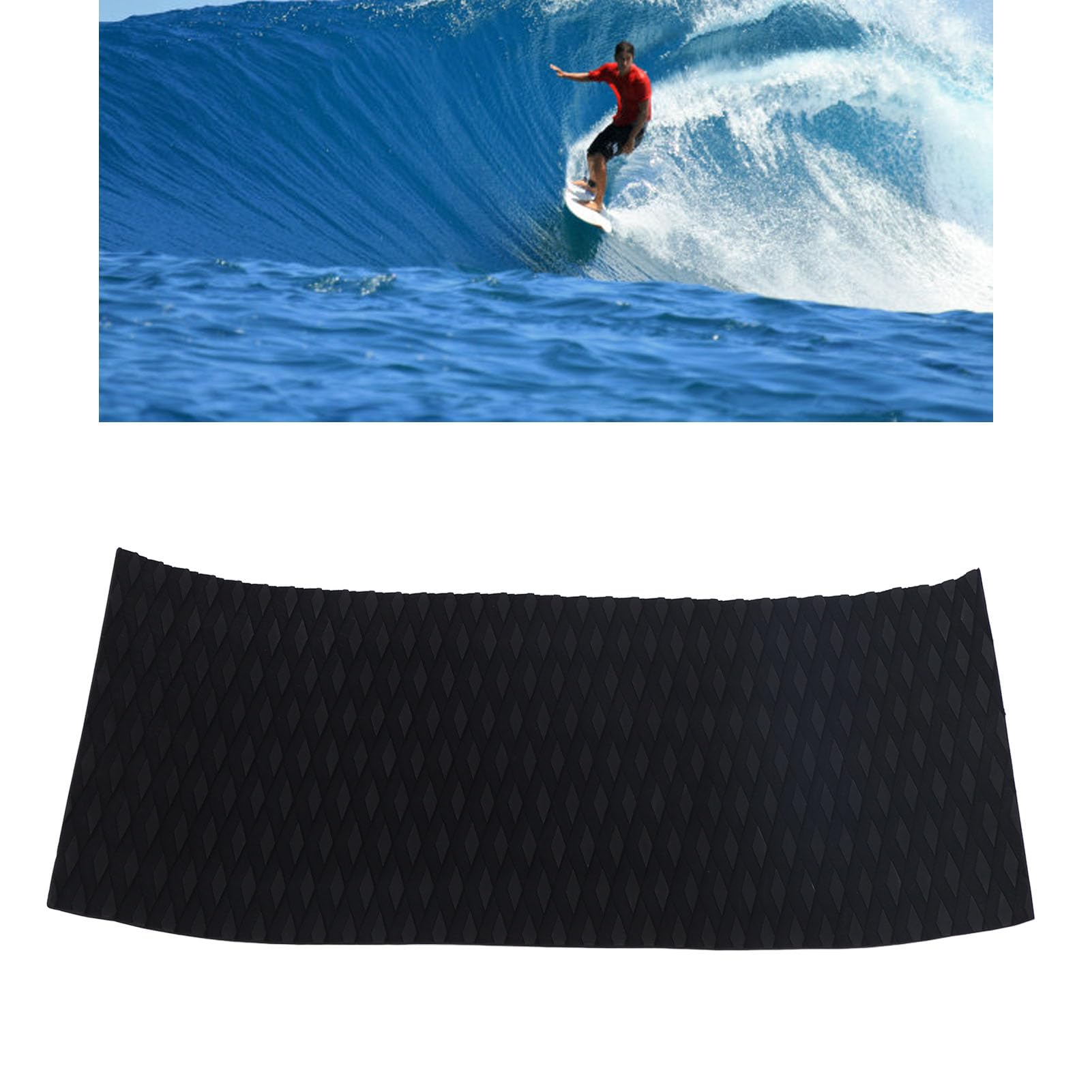 POENVFPO EVA Foam Boat Decking Sheet DIY Trimmable Surfboard Traction Pad Non Slip Grip Mat for Surfboard (Black)