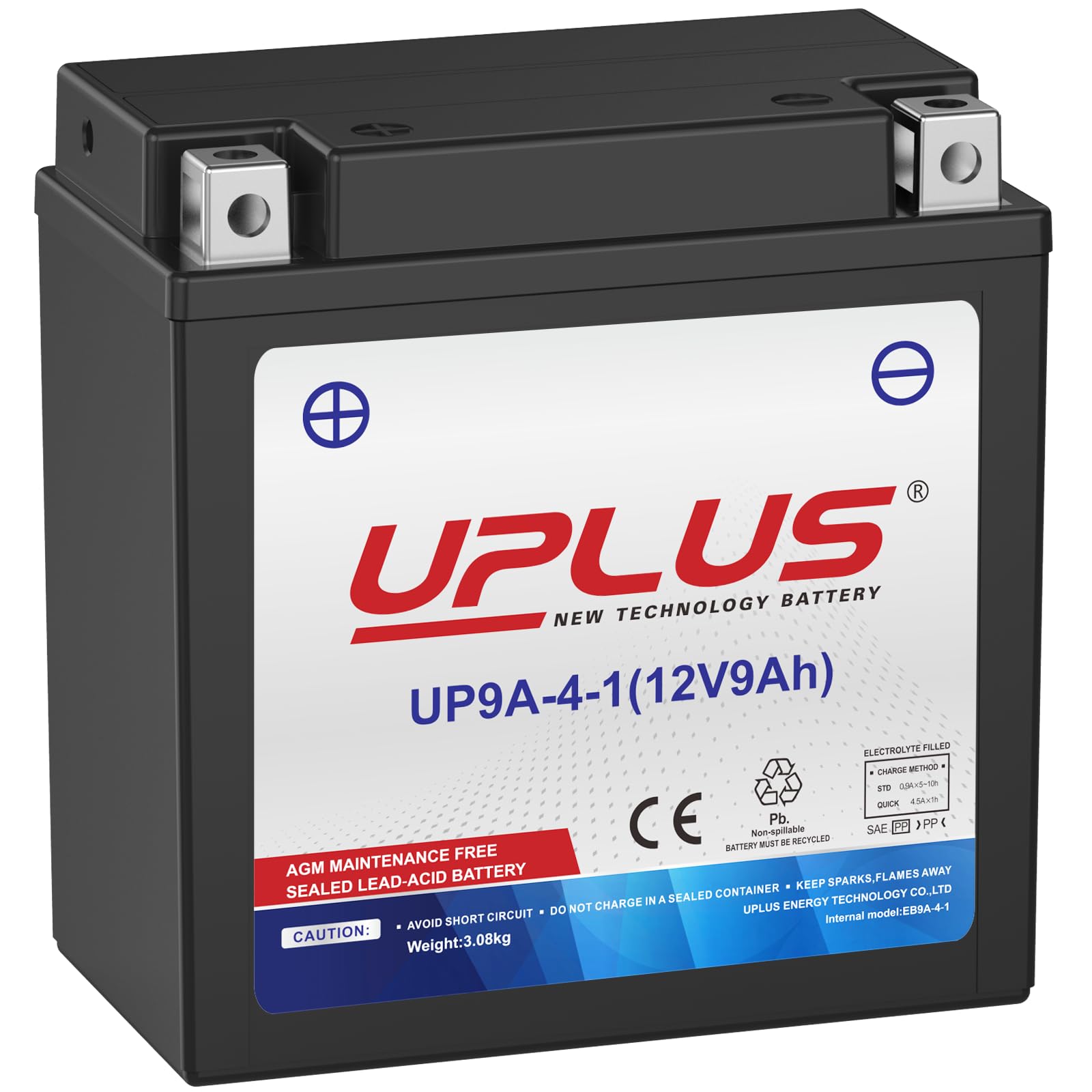 UPLUS Motorcycle Battery UP4-3-I Agm Battery, 12V 3Ah SLA Batteries Maintenance Free Scooter ATV replace for-TX4L-BS | Confirm size before order 113L x 70W x 85H(mm) — view 19