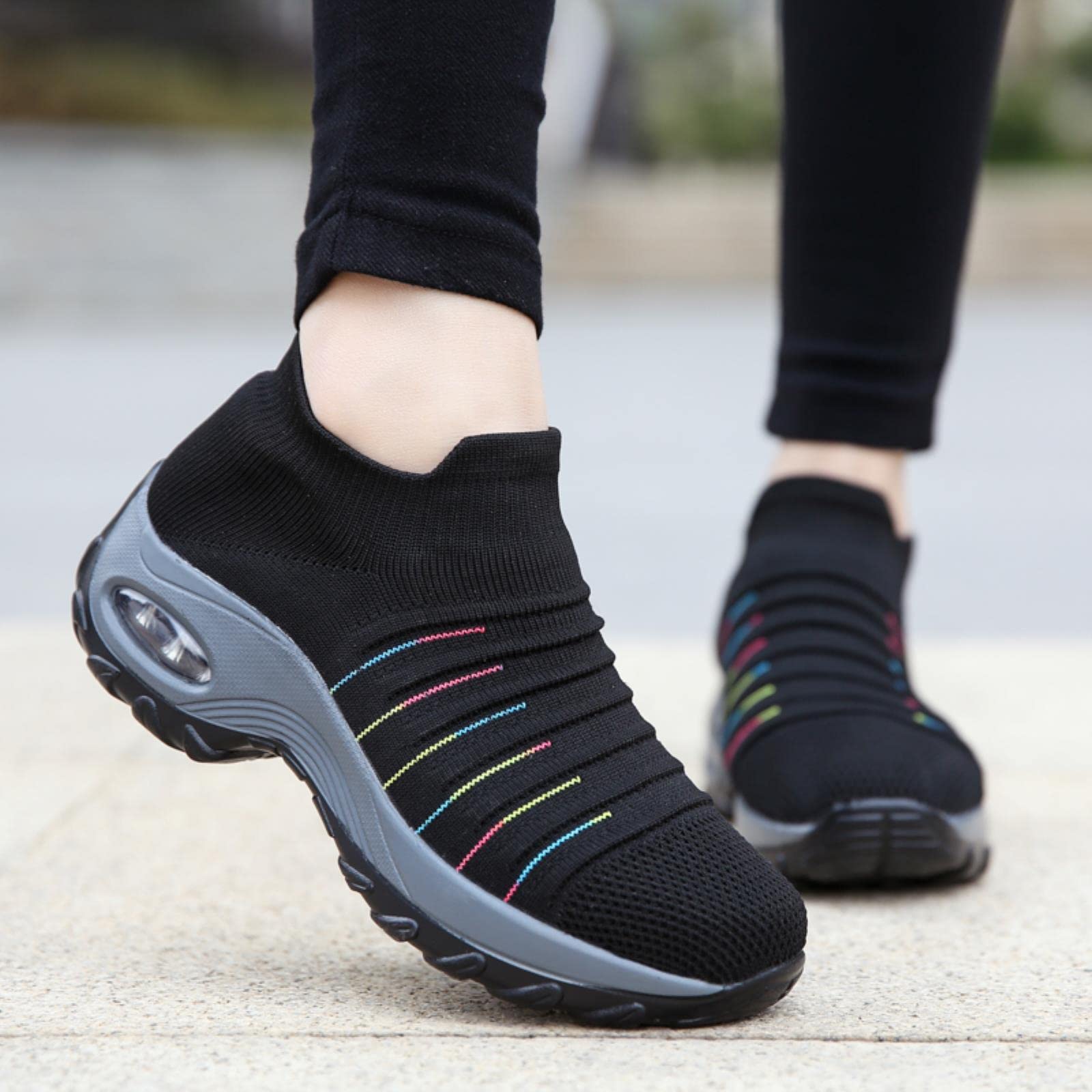 Primavera Donne Scarpe Traspiranti Donna Slip Piatto sulla Piattaforma Tenis per Le Donne Mesh Sock Sneakers Scarpe
