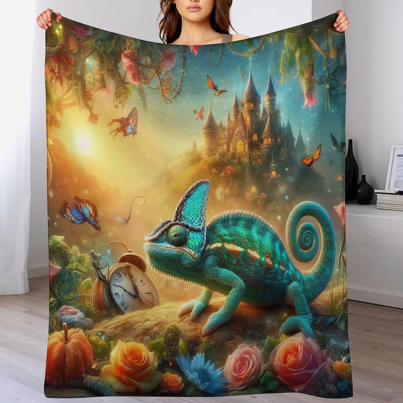Manta de franela camaleón 3D el regalo original para sorprender en cumpleaños
