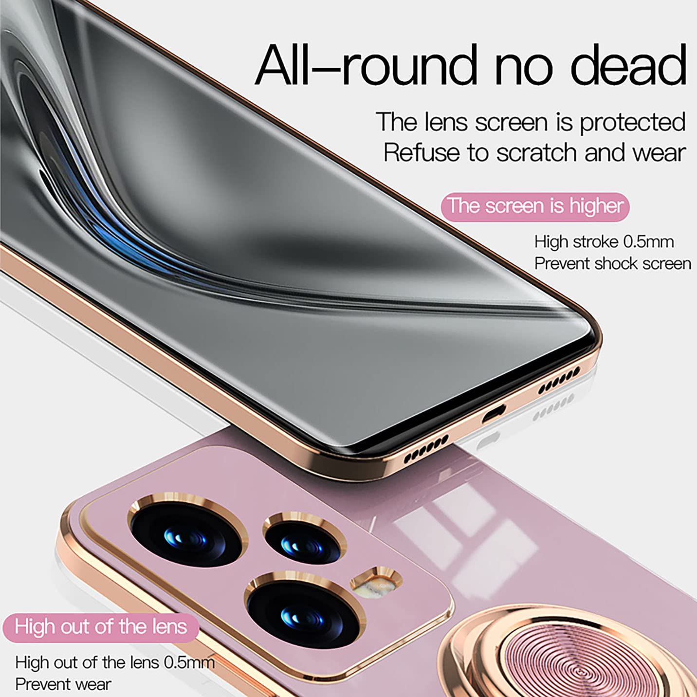 BORYA Cover Per Xiaomi POCO X5 5G/Redmi Note 12 5G: Custodia Sottile Con Anello E Magnete, Grigio