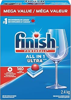Powerball Automatic Dishwasher Detergent, All in 1 Ultra Powerful Clean, 2.4 KG - 140 Tabs