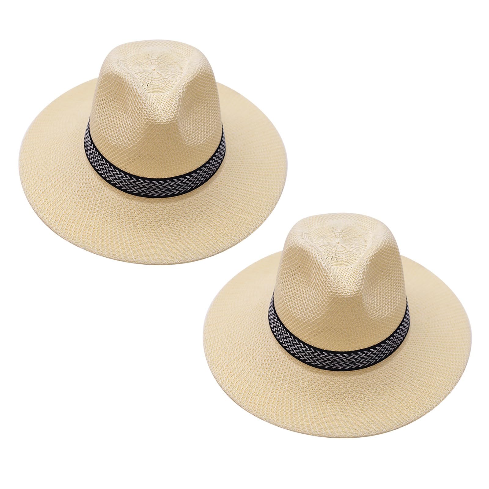 Generic Paquete de 2 sombreros de sol para hombre, de ala ancha, lavable, agradable a la piel, sombrero de playa para verano