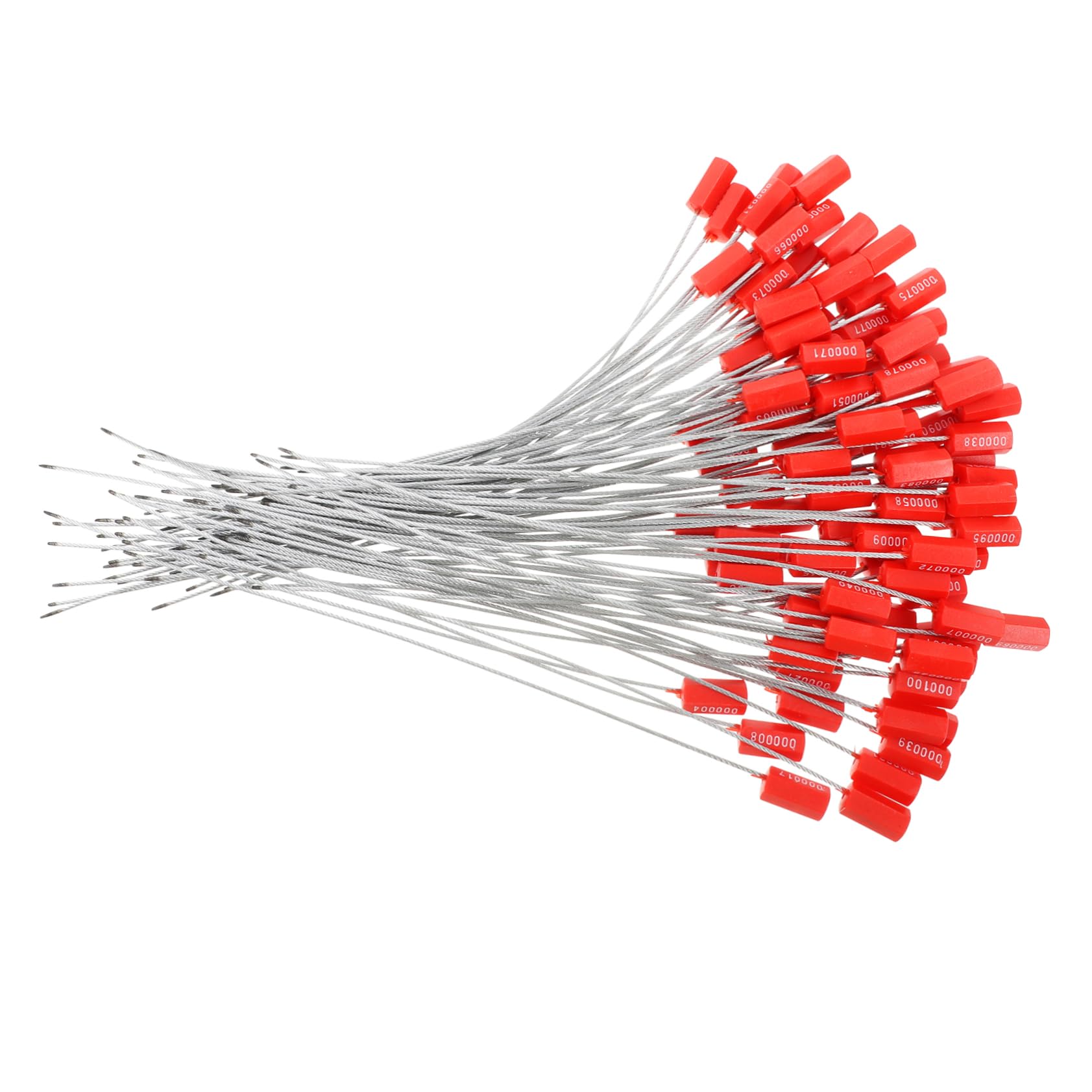 FELTECHELECTR Metal Cable Seals 100pcs Red Seals Tags Wire Cable Sealing Straps for Shipping Security