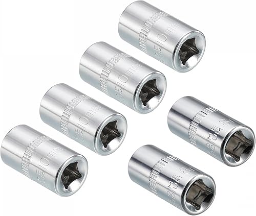 uxcell Juego de 6 llaves de vaso poco profundas de 0.315 pulgadas y 0.394 pulgadas, métrico de 6 puntos, acero CR-V