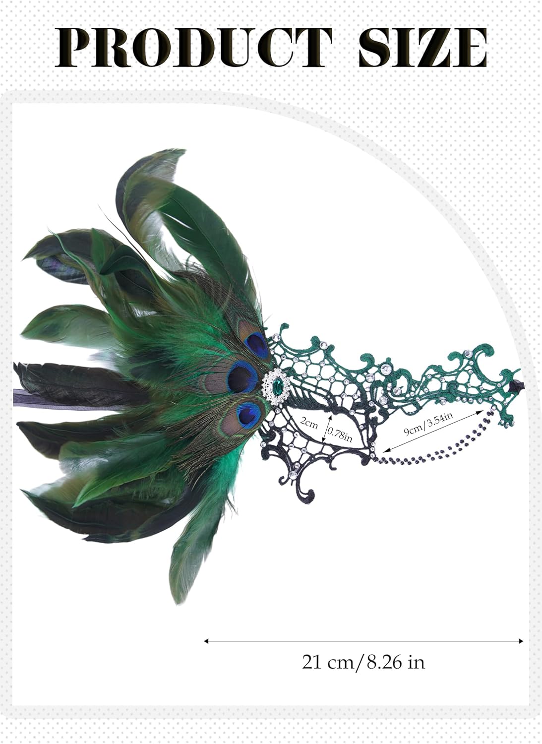 Halloween Masquerade Masks for Women - 2026 Peacock Feather Lace Mask 1920s Venetian Eyemask for Party - Image 4