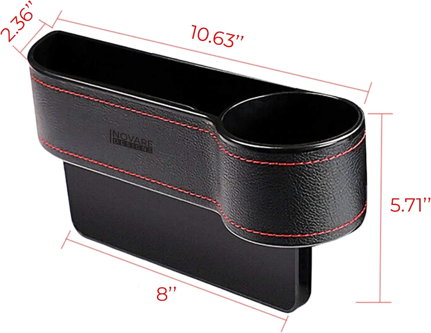 Car Seat Gap Filler, Leather Side Insert Multifunctional Center Console Pocket Organizer and Storage Between Front Seats Extra Cup, Sunglass, Key, Phone, Coin Holder - Men, Women, Interior Accessories