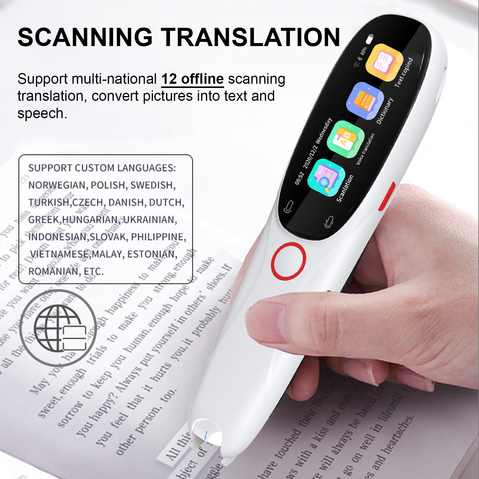 SWTHM Stylo lecteur de scan pour dyslexie, traducteur multilingue SWTHM Stylo lecteur de scan pour dyslexie, traducteur multilingue