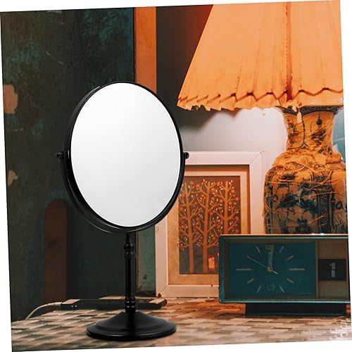 Miniatura 9 de FOMIYES 1 pieza de baño iluminada para dormitorio, rotación plateada para tocador lateral LED negro, tocador giratorio de maquillaje con mesa,