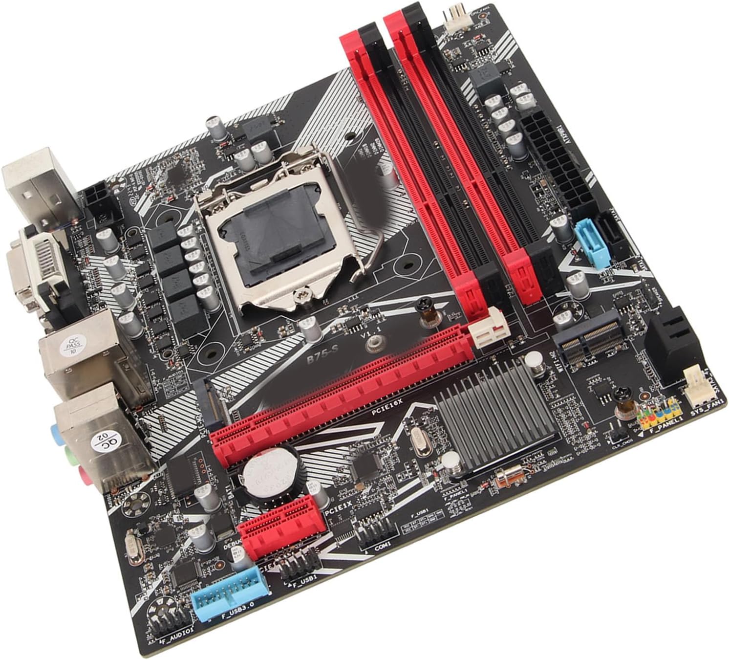 B75 S Mining Mainboard, DDR3 LGA1155 Gigabit Ethernet Support, Front USB3.0 Interface, All Solidly Capacitors Mining Motherboard, Support Expansion PCIEX16 Graphics Card