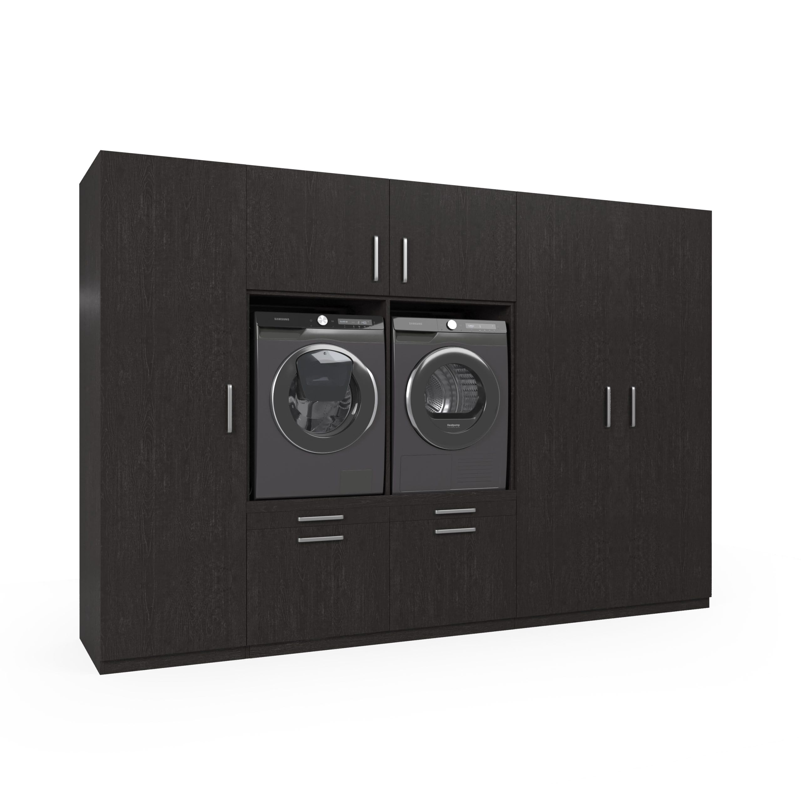 Lavadora Gabinete Johannesburgo - Lavadora elevadora - Conversión a máquina - 700(D)*3130(B)*2110(H) mm - Negro - Diseño elegante, que ahorra espacio y ergonómico - Fácil de colocar