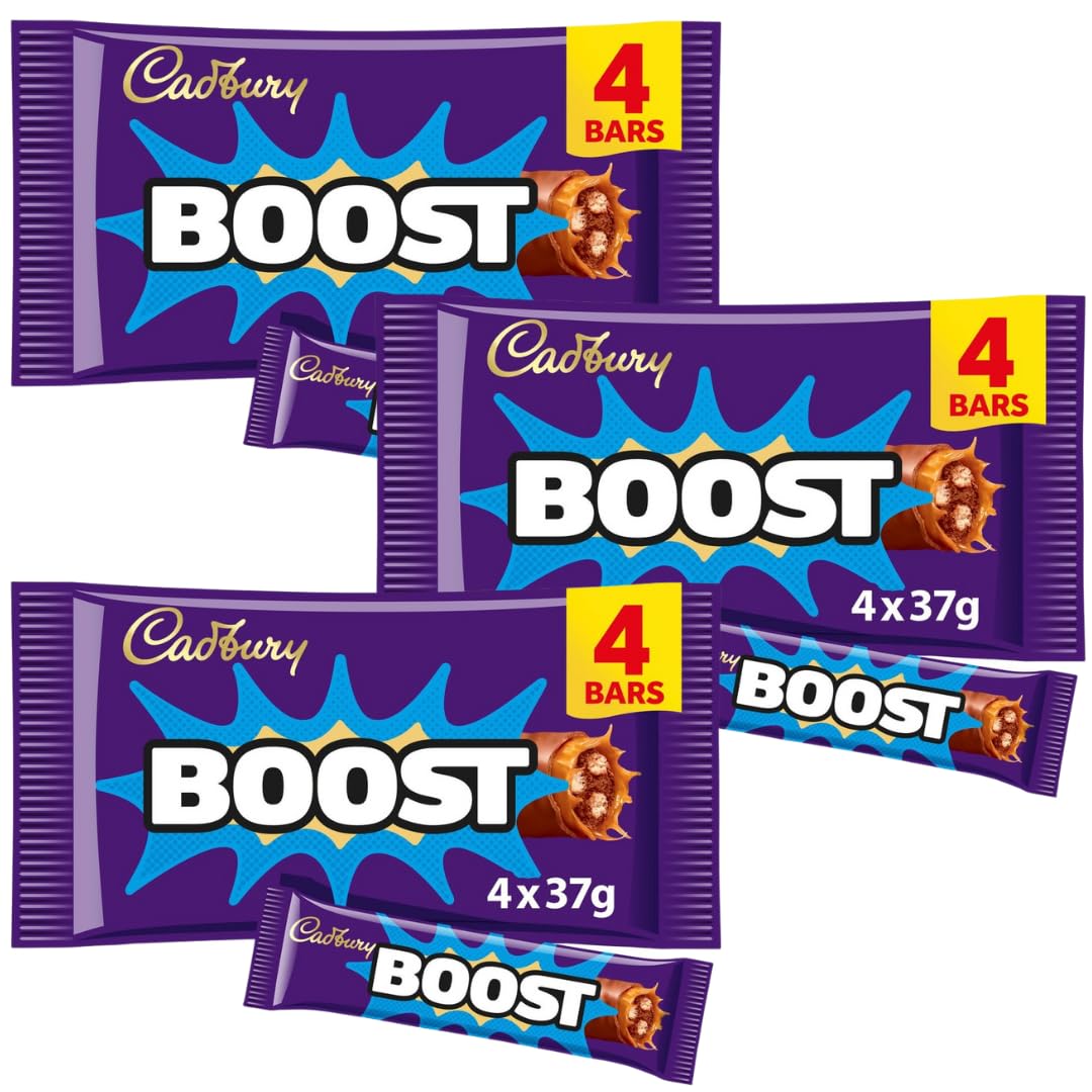 Credo Gifts Chocolate Bar Bundle With Boost Chocolate Bar 4 Bar Pack, 126g (3 Pack)