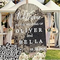 Personalized Welcome to Our Wedding Mirror Decals - Custom Bride Groom Names Date DIY Vinyl Selfie Stickers for Reception