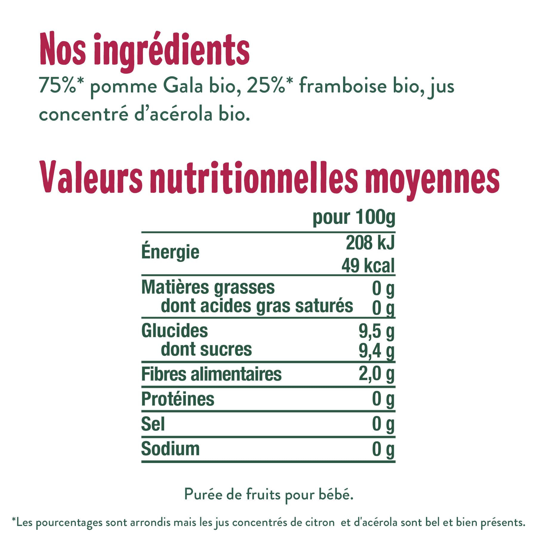 GOOD GOÛT - Gourdes Pomme Framboise - Purée Bébé - Dès 4 Mois - 75 % Pomme, 25 % Framboise - Sans Sucres Ajoutés - Fabriqué En France - 10x120g (L'emballage peut varier) - 3