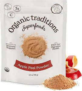  Apple Peel Fiber Powder, Air Dried Whole Fruit, 3.5oz