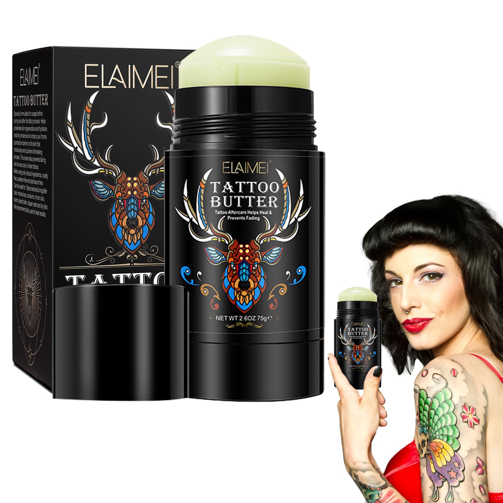 Tattoo Cream Aftercare, Tattoo Aftercare Butter Balm for Old and New Tattoo Color Brightener and Enhancing Moisturizer