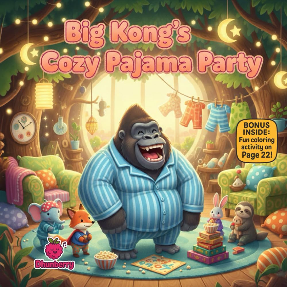 Big Kong’s Cozy Pajama Party: A Funny Rhyming Bedtime Story About Comfort, Self-Acceptance, and Cozy Fun (The Gentle Giants)
