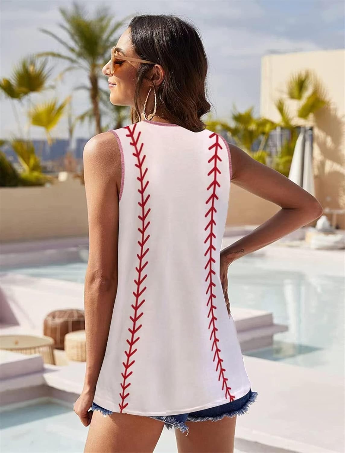 Baseball Mom Tank Tops Baseball Mama T Shirt Rub Some Dirt On It Vest Baseball Love Graphic Sleeveless Tee - Image 2