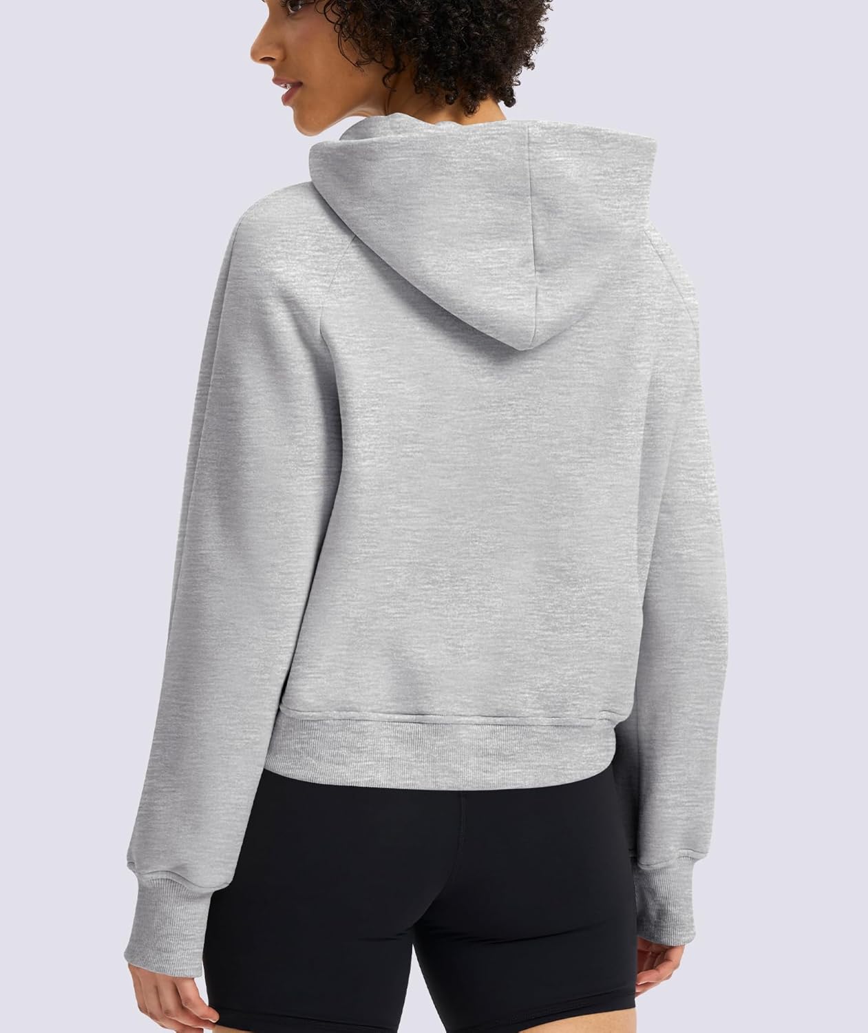 Casly Lamiit Womens Cropped Hoodies Mock Neck Sweatshirts Fall Fleece Lined Pullover with Thumb Hole 2024 Winter Clothes - Image 5