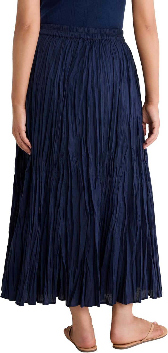 NIC+Zoe Women's Cotton Crinkle Long Skirt