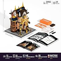 Vista 6 de Steampunk Memory Magic Shop Iluminación Juego de Construcción de Ladrillos, 2056 Piezas Juego Modular de Construcción de la Colección Custodios