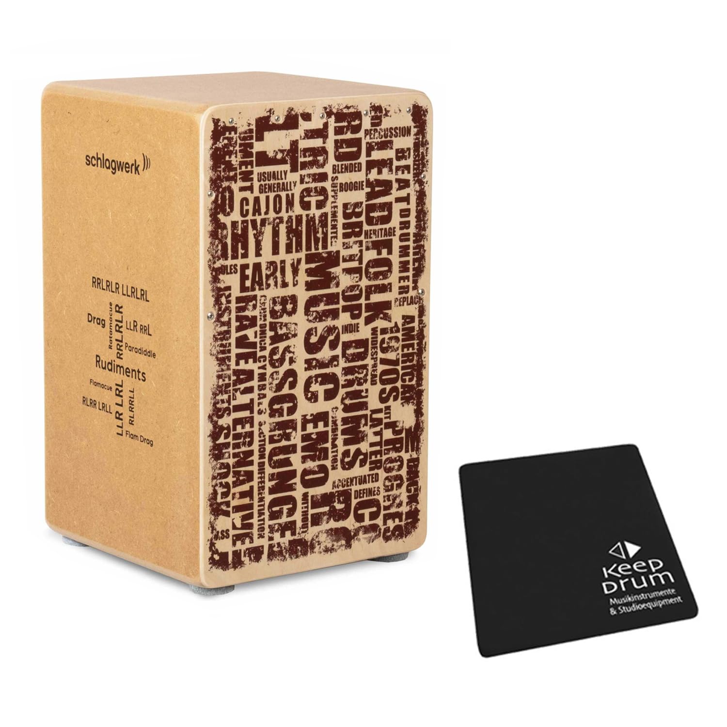 Schlagwerk CP85 Cajon Rudiments Styles + keepdrum podkładka do siedzenia