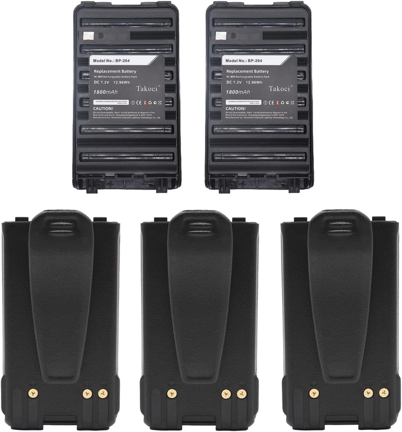 (5pcs) 1800mAh 7.2V Ni-MH Replacement Battery for ICOM IC-T70, IC-T70A, IC-T70E, IC-U8, IC-U80, IC-V80, IC-V80E,fits Part No. BP264, BP-264