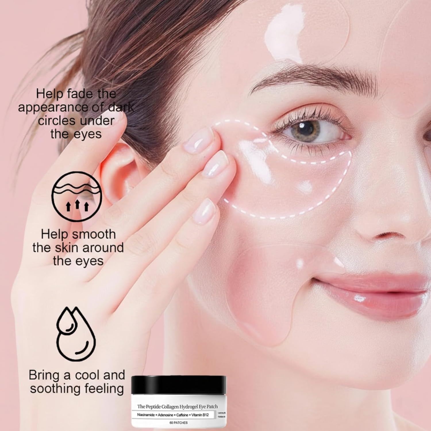 Collagen Collagen Hydrogel Eye Masks for Puffy Eyes and Dark Circles, 60 Piece Set Skin Care Eye Patch (2PCS) - Image 4