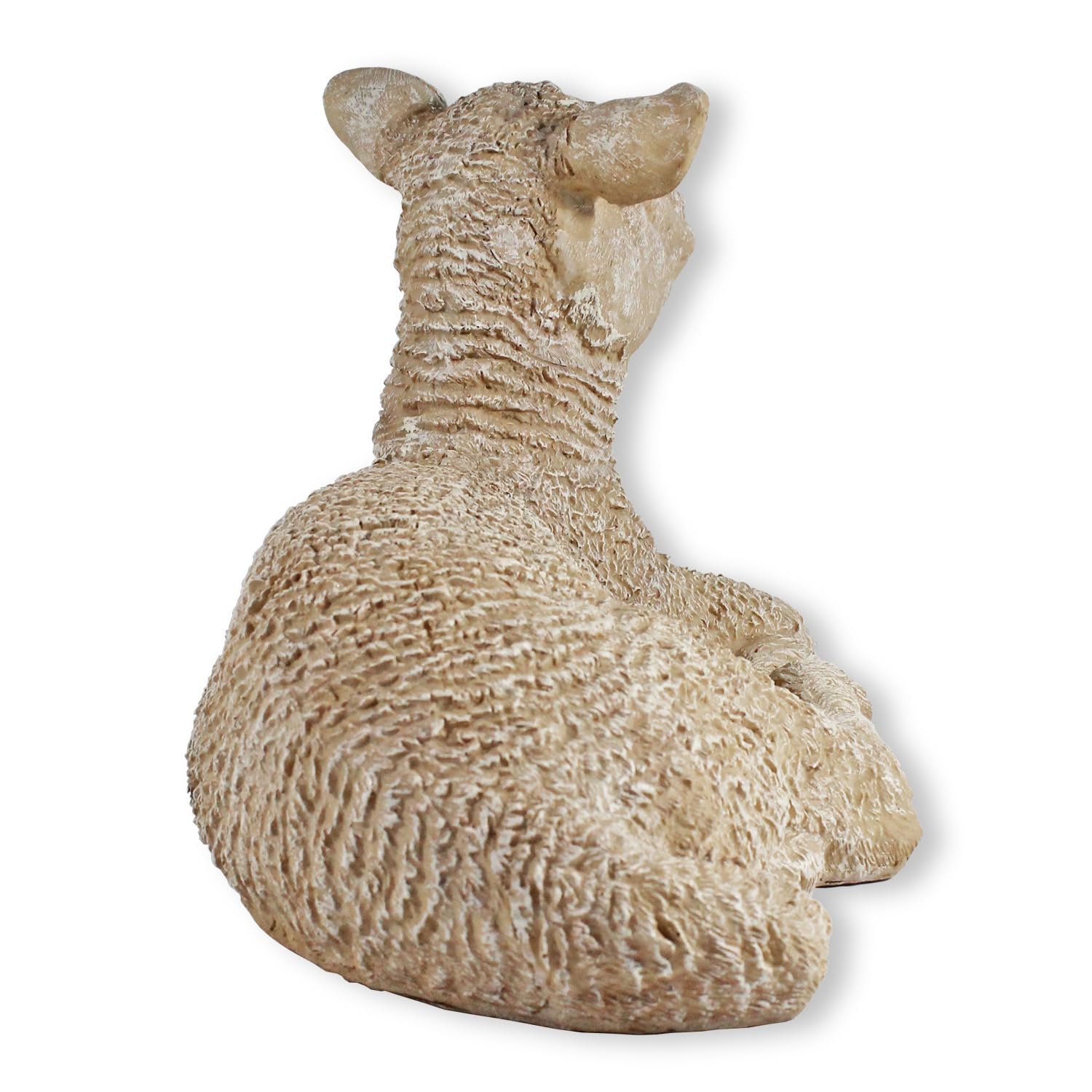 colourliving Schaf Figur Lamm Nancy liegend – detailreiche Dekofigur aus Polyresin – handbemalte Gartenfigur wetterfest – naturgetreue Deko für Haus, Garten & Krippe