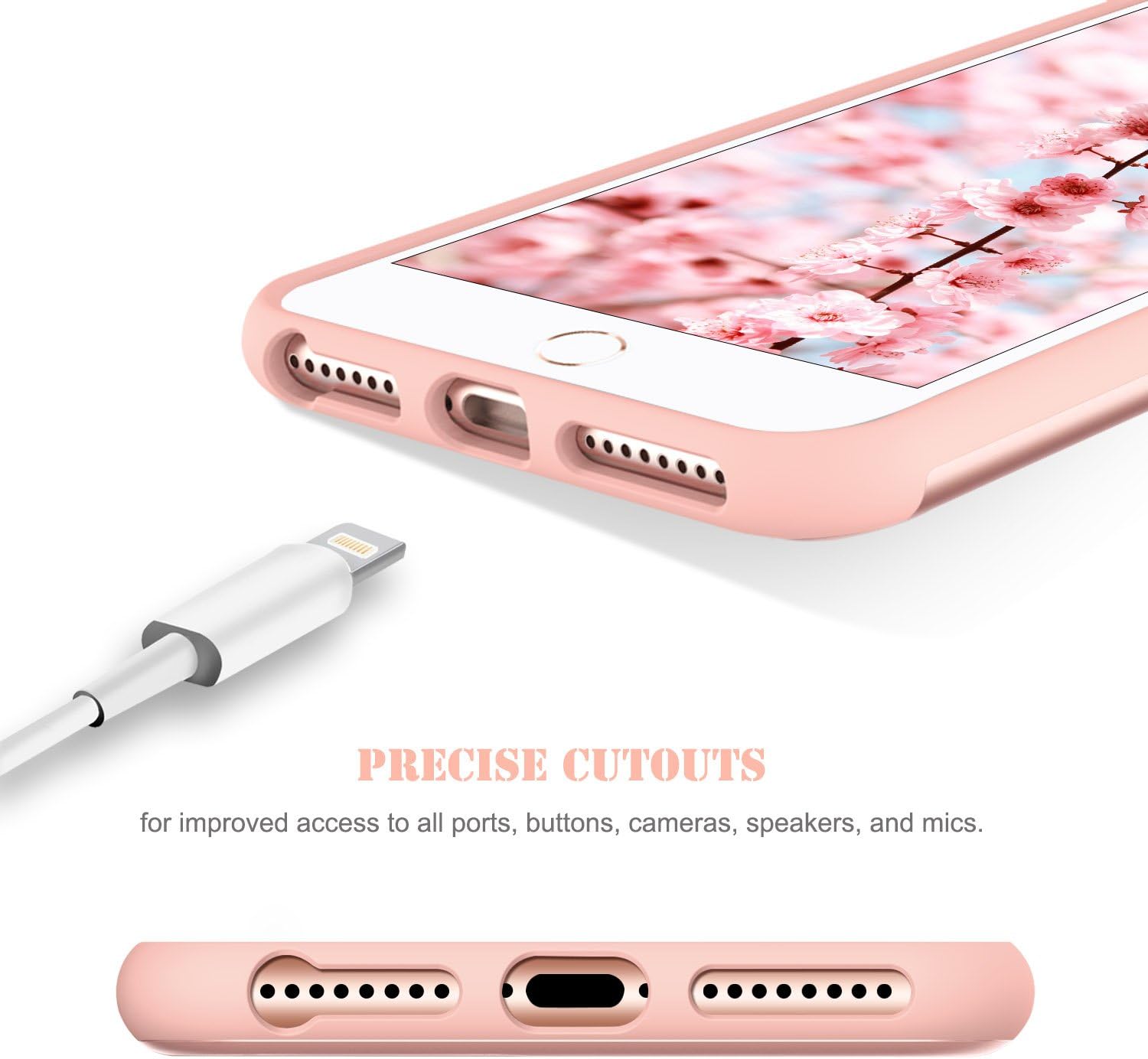 BENTOBEN Phone Case for Apple iPhone 8 Plus, iPhone 7 Plus, Heavy Duty Shock Proof Protective iPhone Case, Dual Layer Hybrid Hard PC Bumper Flexible TPU Slim Case Cover for Women, Girls - Rose Gold