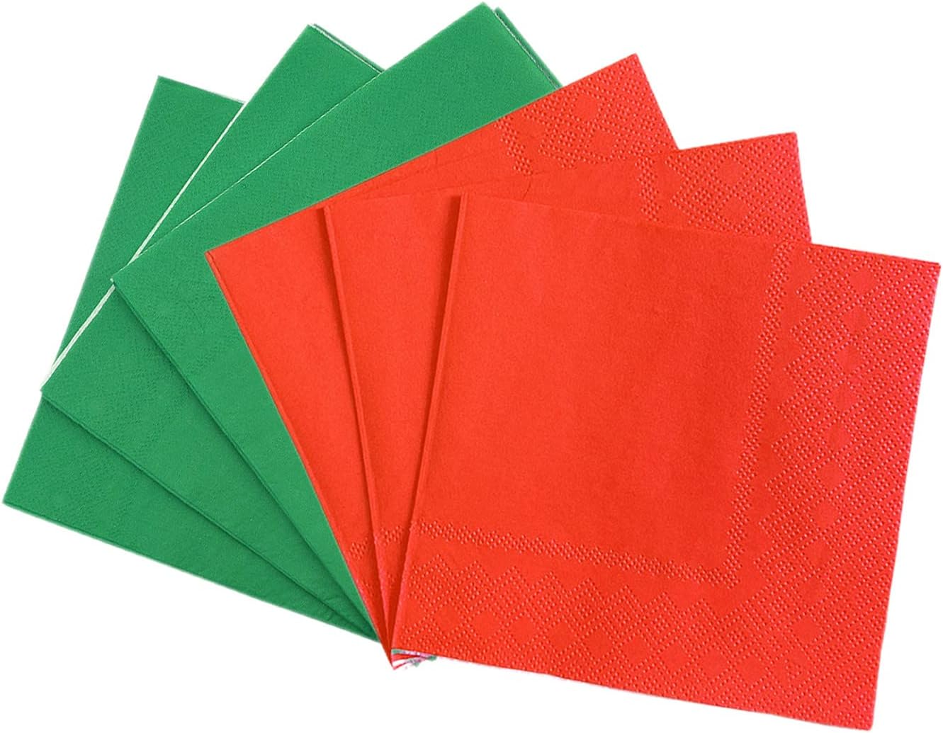 Green Red Serviettes Napkins 33cm,40Pcs Christmas Party Paper Napkins