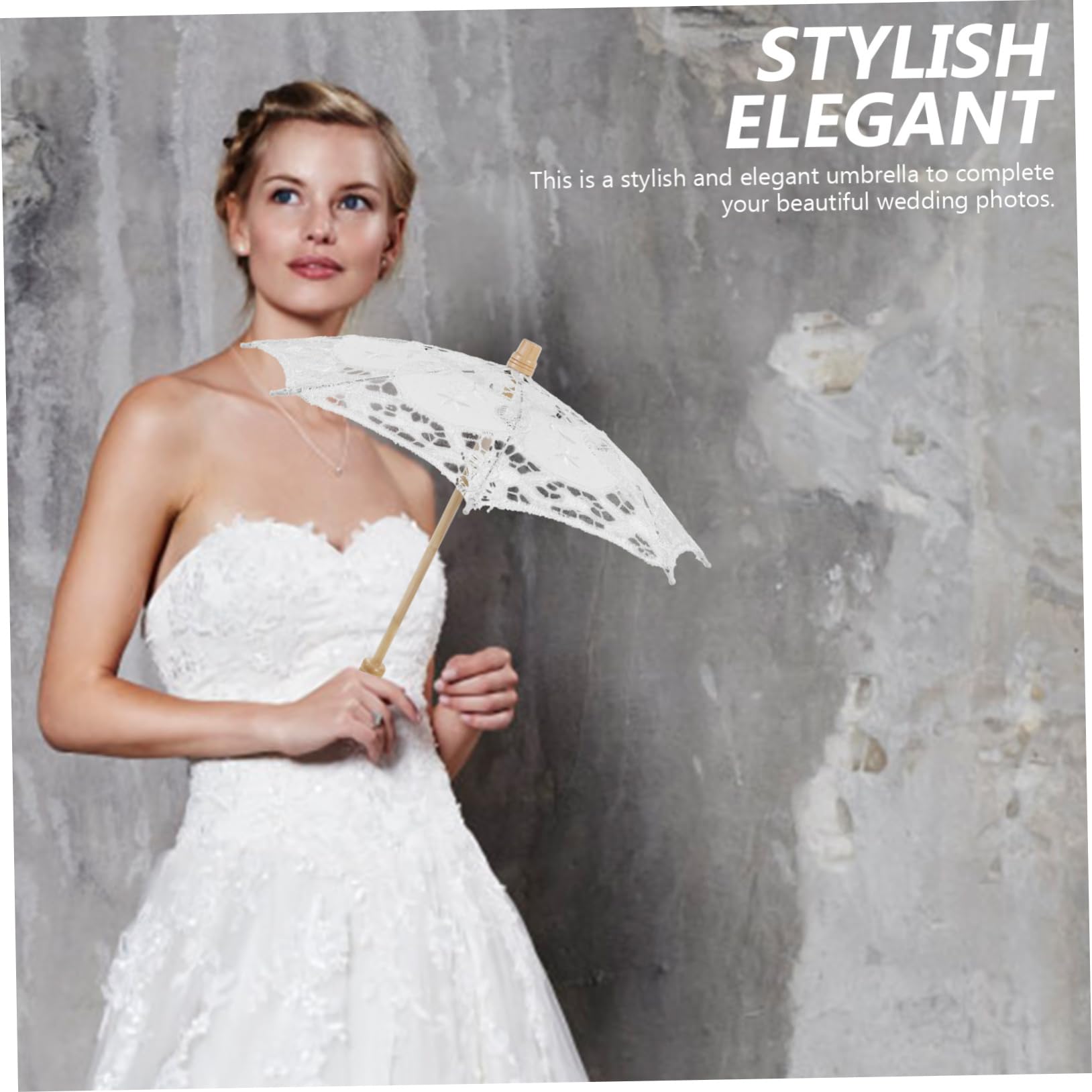 BESTonZON 3 parasol ślubny ślubna parasolka elegancka parasolka Dekoracja ślubna z welonem ślubnym wystrój vintage parasole na deszcz parasole ślubne rekwizyt parasola gotyk