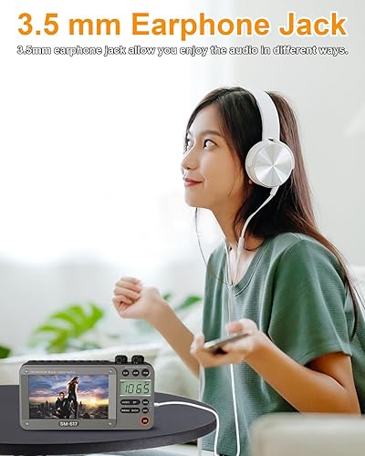 Miniatura 7 de 720p 4.3 "Pantalla AM FM SW Película Video Radio con Bluetooth, Recargable Bolsillo Digital Película Reproductor de Video, Soporte USBTarjeta Micro